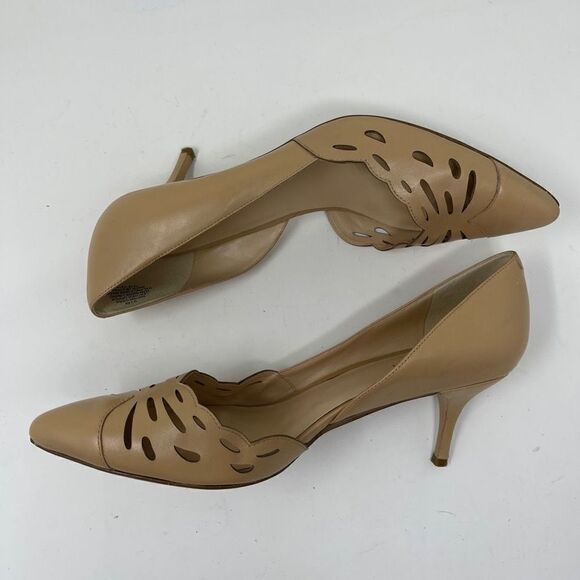 Nine West Women Megara Pointed Shoes D'orsay Courts Tan Size 9.5 - Picture 4 of 10